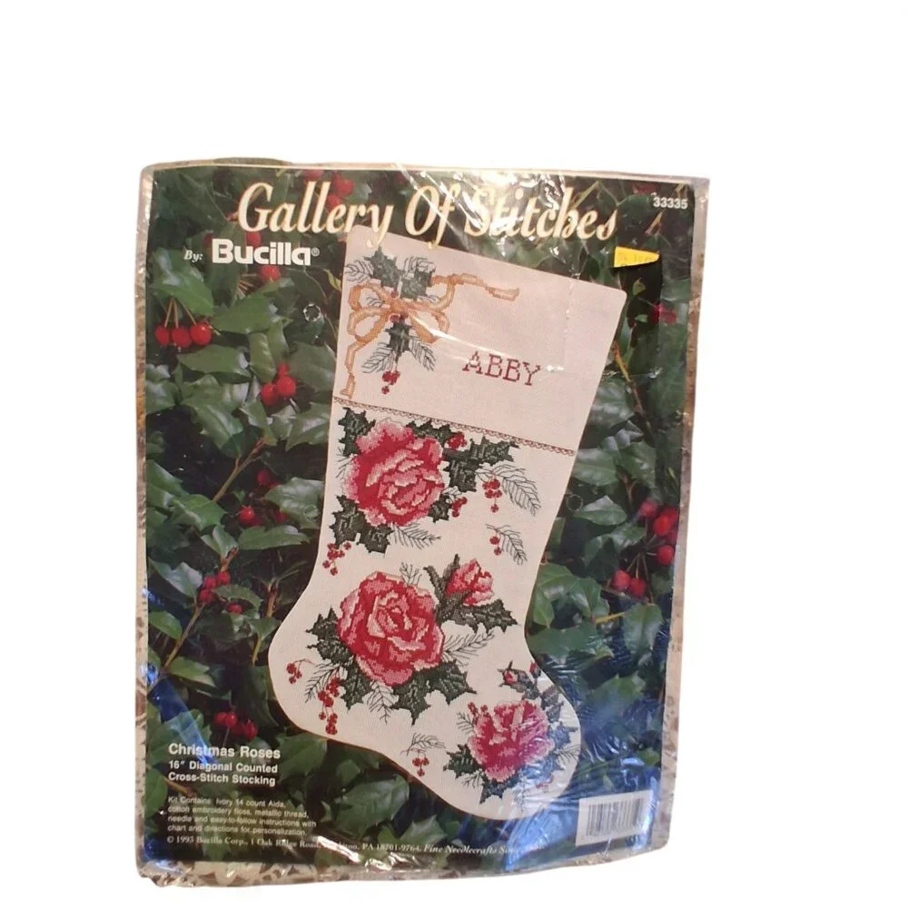 Gallery of Stitches Bucilla new counted cross stitch 33335 Christmas  stocking